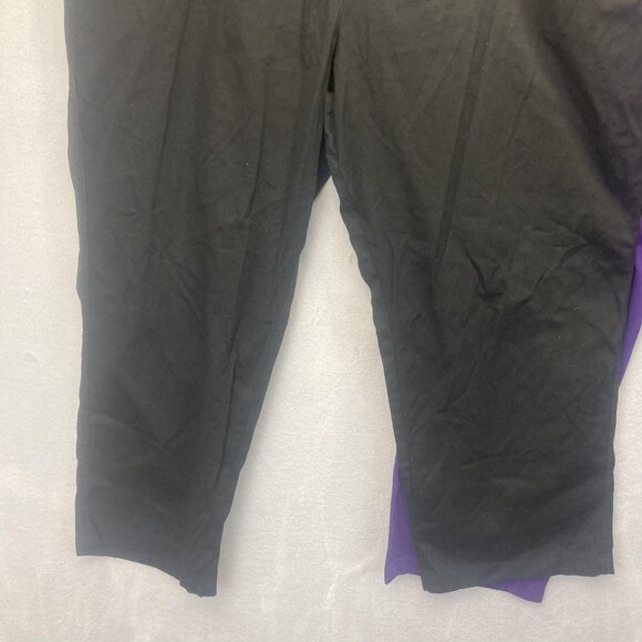 NWT Lot of 2 Woman Within Pull On Pants Womens 36W Black Purple Elastic Waist - Picture 5 of 16